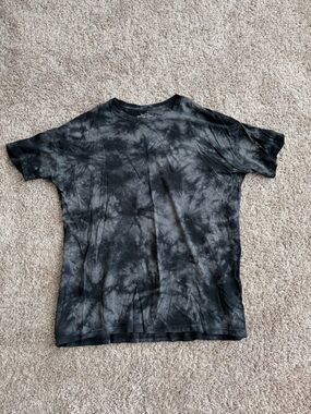 Abercrombie and Fitch Boyfriend Oversized Tee Soft - Black Acid Tie Dye Medium